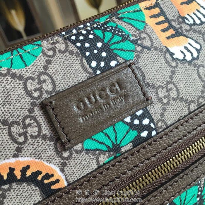 GUCCI 古馳男包 新款 406408 pvc刺繡 老虎圖案 高級人造革 Gucci男士單肩斜挎包